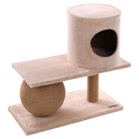 Produktbild von Flamingo Kratzbaum Maha für Katzen beige aus Plüsch 60x31x58,5cm