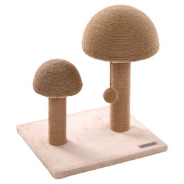 Flamingo Kratzbaum Nisha für Katzen und Kitten in Beige mit Sisal und Rasselspielzeug 44,5 x 34,5 x 46 cm – Bild 1 von 7