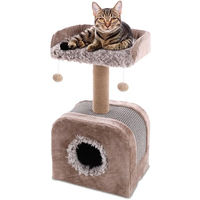 Produktbild von Flamingo Kratzbaum Oscar beige mit Liegekorb aus Plüsch für Katzen