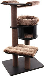 Flamingo Kratzbaum Raisa 2 für Katzen in Braun/Grau mit Versteck und Sisal, 106x87,5x130 cm – Bild 1 von 6