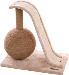 FLAMINGO Kratzbaum Rina für Katzen Beige aus Plüsch 50,5 x 30 x 48 cm – Bild 1 von 3