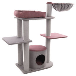 Flamingo Kratzbaum Roselle Starla grau mit Hängematte und Versteck 119 x 42,5 x 104 cm – Bild 1 von 6