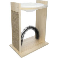 Produktbild von Flamingo Kratzbaum Stimpie Beige mit Sisalmatten, Hängematte und Massagebogen für Katzen, 48 x 29,5 x 62 cm