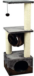 Flamingo Kratzbaum Surfer 5 für Katzen in Grau-Beige 35x35x102cm – Bild 1 von 3