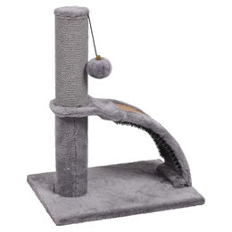 Flamingo Kratzbaum Tessa Grau mit Kratzseil und Massagebürste 35 x 25 x 43,5 cm – Bild 1 von 7