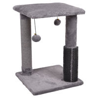Produktbild von Flamingo Kratzbaum Una für Katzen Grau mit Massagebürste und Spielzeug 35 x 35 x 48,5 cm