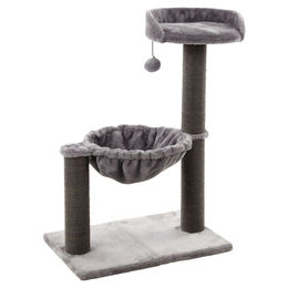 Flamingo Kratzbaum Wilma Grau mit Hängematte und Spielball 58 x 33 x 69 cm – Bild 1 von 9