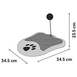 Flamingo Kratzbrett Greta Pfotenform Grau aus Sisal 34,5x34,5x23,5cm – Bild 1 von 3