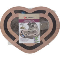Produktbild von Flamingo Kratzbrett Poro Braun für Katzen aus Kratzpappe mit Catnip 42,5 x 33,5 x 5,5 cm