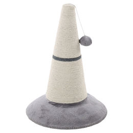 Flamingo Kratzkegel Elmo Kratzsäule für Katzen Weiß mit Jute-Seil und Spielball 33x45 cm – Bild 1 von 7