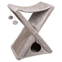Produktbild von Flamingo Kratzmöbel Greta für Katzen aus Sisal und Plüsch grau faltbar 53,5x34,5x60,5 cm