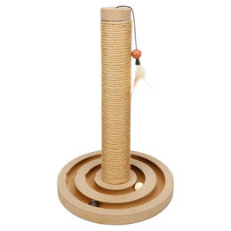 Flamingo Kratzsäule Kugelbahn aus Holz braun 29,5 x 45 cm – Bild 1 von 1