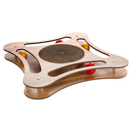 Flamingo Kratzspielzeug Densi Viereck für Katzen aus Pappe mit Ball 35x35x4,5cm Braun – Bild 1 von 6