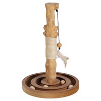 Produktbild von Flamingo Kratzspielzeug Kofti Kugelbahn aus Holz für Katzen in Braun 36 x 36 x 54 cm