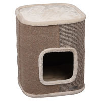 Produktbild von Flamingo Kratztonne George für Katzen in Beige und Natur mit Sisal, Liegeplatz und Höhle, Größe S