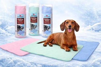 Flamingo Kühlhandtuch Hund Bunt Polyester mit sofort kühlendem Effekt 66x43 cm – Bild 1 von 7