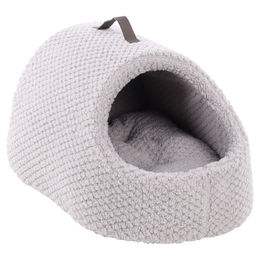Flamingo Kuschelhöhle aus Plüsch für Hunde und Katzen in Grau – Bild 1 von 3