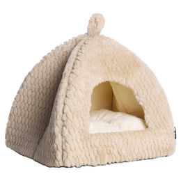 Flamingo Kuschelhöhle Naya Plüsch beige für Hunde – Bild 1 von 1