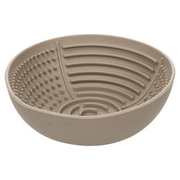 Flamingo Laslo Leckmatte aus Silikon für Hunde und Katzen in Taupe Beige Ø 16,5 cm – Bild 1 von 5