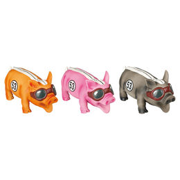 Flamingo Latex Kauspielzeug Rennschwein bunt für Hunde – Bild 1 von 3