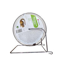Produktbild von Flamingo Laufrad aus Metall für Hamster, Ratten und Eichhörnchen Größe L Schwarz Silber