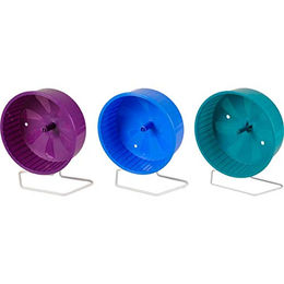 Flamingo Laufrad Knabberspielzeug für Hamster und Nager aus Kunststoff in Lila 22 x 11 x 25,5 cm – Bild 1 von 3