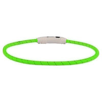 Produktbild von Flamingo LED Halsband Visio Light aus Nylon in Grün mit reflektierender Funktion und wiederaufladbarem Akku