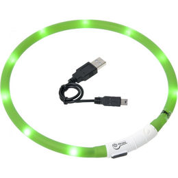 Flamingo LED Halsband Visio Light Grün wasserabweisend mit USB-Akkuladung 70 cm – Bild 1 von 2