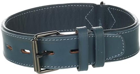 Flamingo Leder Halsband Denver Blau Breit M/L – Bild 1 von 5
