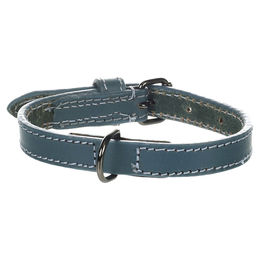 Flamingo Leder Halsband Denver Blau Größe XS-S Breite 15 mm – Bild 1 von 1