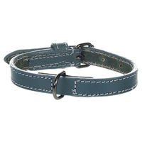 Produktbild von Flamingo Leder Halsband Denver Blau Größe XS-S Breite 15 mm