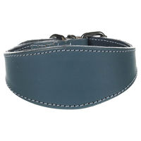 Produktbild von Flamingo Leder Halsband Denver für Windhunde Blau Größe S-M