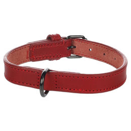 Flamingo Leder Halsband Denver Rot Grau Größe S-M Breite 20 mm – Bild 1 von 1