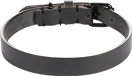 Flamingo Lederhalsband für Hunde Schwarz Größe M 36-44 cm 20 mm – Bild 1 von 3