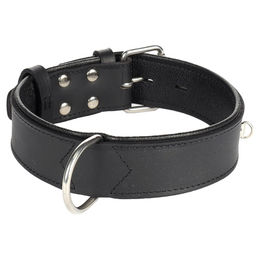 Flamingo Lederhalsband Seattle Schwarz M/L 44-54 cm 40 mm – Bild 1 von 2