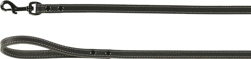 Flamingo Leine Montana aus Leder Schwarz 130cm 16mm - 130 cm – Bild 1 von 2