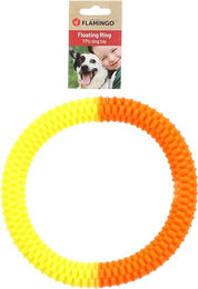 Flamingo Lipa Ring Hundespielzeug aus TPR Gelb Orange Schwimmfähig – Bild 1 von 2
