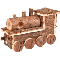 Produktbild von Flamingo Lokomo Holzhaus für Nager als Knabber- und Überraschungsspielzeug 25,5 x 11 x 16 cm