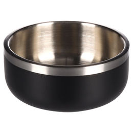 Flamingo Lora Doppelwandiger Futter- und Trinknapf aus Edelstahl Schwarz Silber 775ml - 0,775 l – Bild 1 von 3