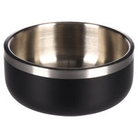 Produktbild von Flamingo Lora Doppelwandiger Futter- und Trinknapf aus Edelstahl Schwarz Silber 775ml - 0,775 l