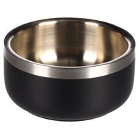 Produktbild von Flamingo Lora Doppelwandiger Futternapf aus Edelstahl für Hunde und Katzen Schwarz Silber 400ml - 400 ml