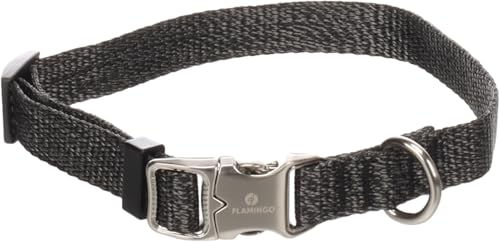 Flamingo Mago Hundehalsband aus Baumwolle Dunkelgrau Größe S 30-45cm – Bild 1 von 4