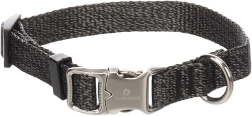 Flamingo Mago Hundehalsband aus Baumwolle Dunkelgrau XS 20-35cm – Bild 1 von 4