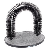 Produktbild von Flamingo Massage- und Fellpflegebogen für Hunde, 36x28,5cm, grau/schwarz