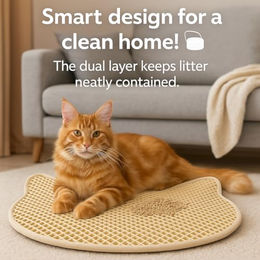 Flamingo Matz Katzenklo-Matte aus Kunststoff, Grau, 61 x 41 x 1,3 cm, rutschfest – Bild 1 von 3