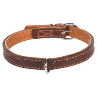 Produktbild von Flamingo Memphis gepolstertes Lederhalsband braun 26-32 cm 14 mm