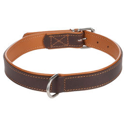 Produktbild von Flamingo Memphis gepolstertes Lederhalsband braun 45-55 cm 27 mm