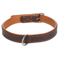Produktbild von Flamingo Memphis gepolstertes Lederhalsband braun 45-55 cm 27 mm