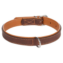 Flamingo Memphis gepolstertes Lederhalsband für Hunde braun 33-40 cm 20 mm – Bild 1 von 1