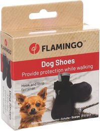 Flamingo Mini Pfotenschuhe für Hunde Schwarz XS aus Polyester – Bild 1 von 3